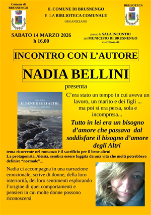 Presentazione libro: "Il bene degli altri" di Nadia Bellini - Incontro con l'autore